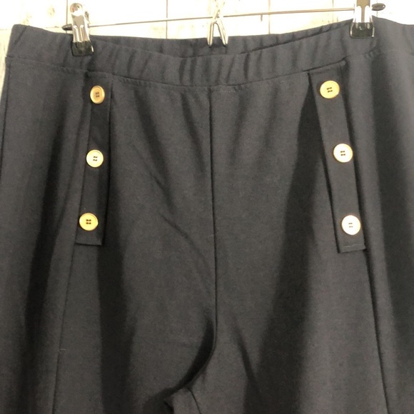 Saint + Sophia Chelsea Wide Leg Navy Jersey Pant 16 - Picture 2 of 10